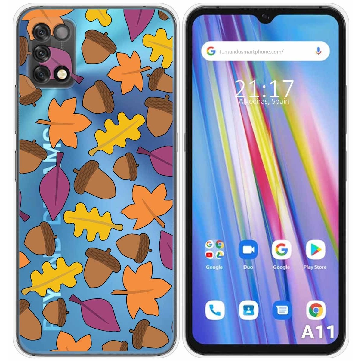 Funda Silicona Transparente para Umidigi A11 diseño Otoño Dibujos