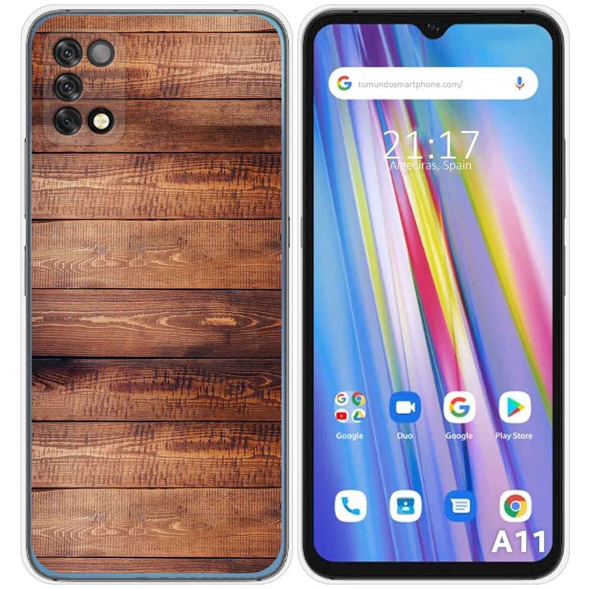 Funda Silicona para Umidigi A11 diseño Madera 02 Dibujos