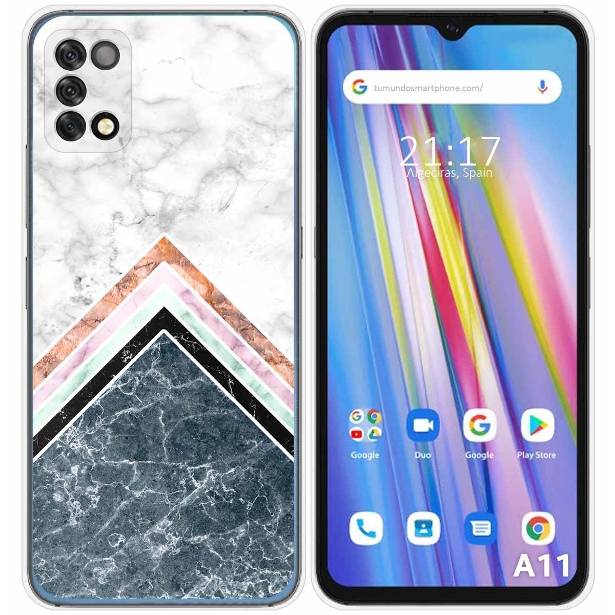 Funda Silicona para Umidigi A11 diseño Mármol 05 Dibujos