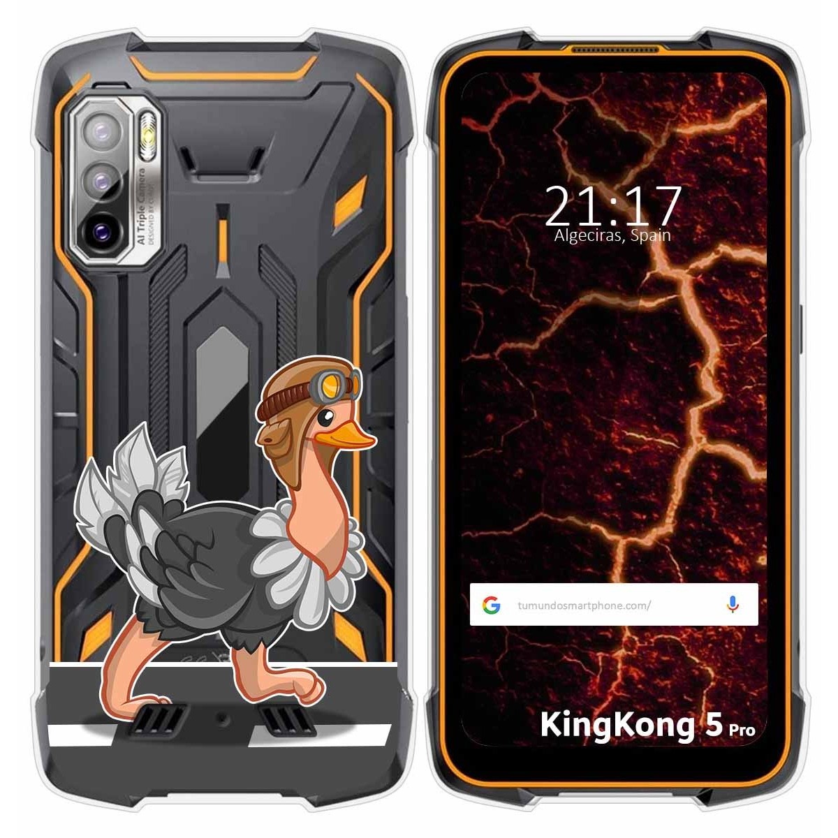 Funda Silicona Transparente para Cubot King Kong 5 Pro diseño Avestruz Dibujos