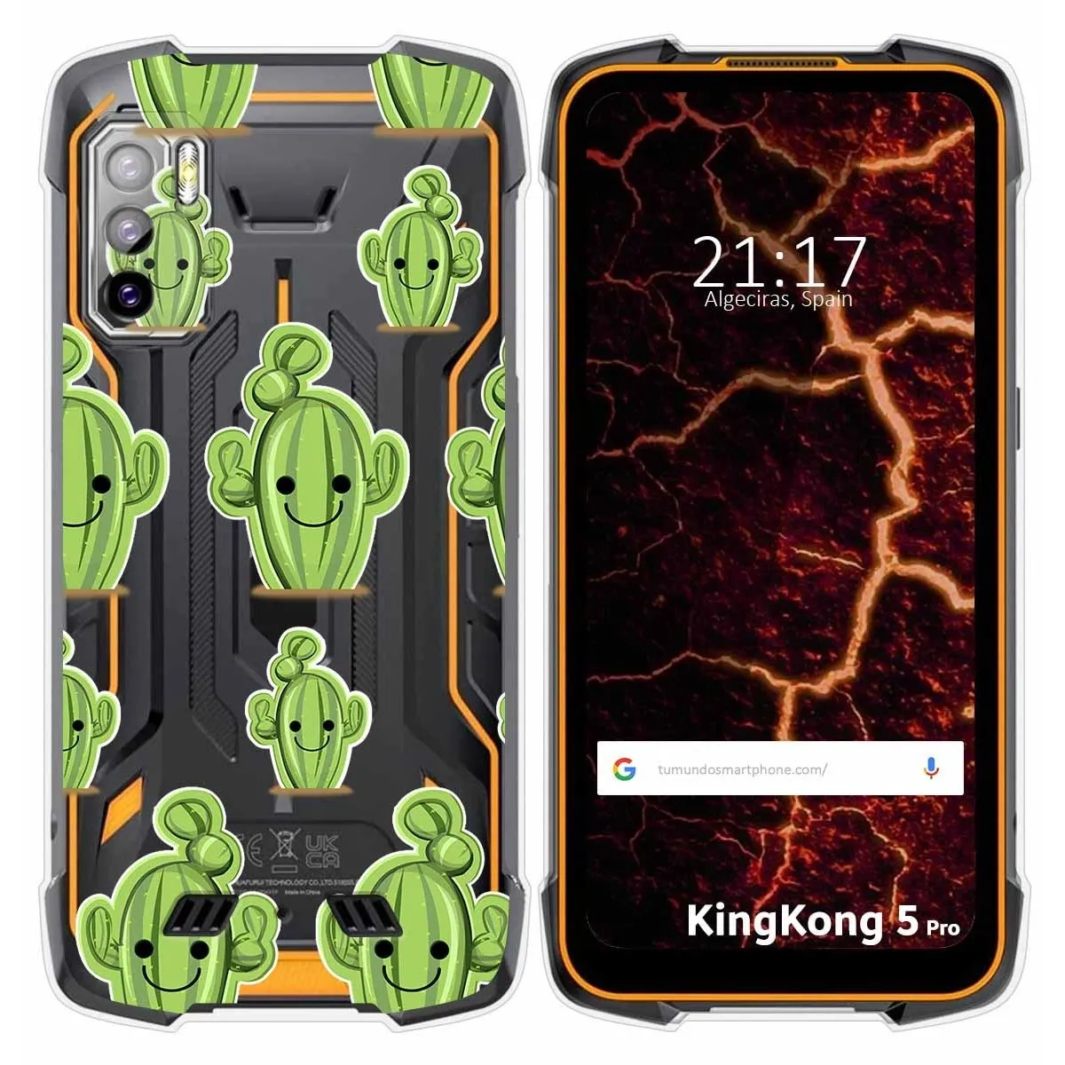 Funda Silicona Transparente para Cubot King Kong 5 Pro diseño Cactus Dibujos