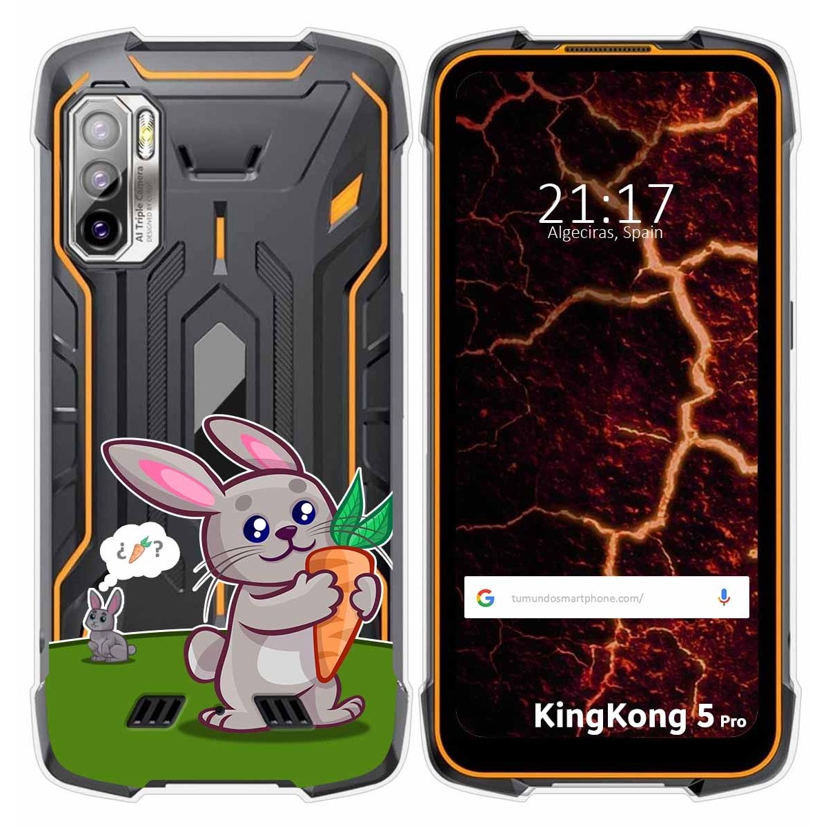 Funda Silicona Transparente para Cubot King Kong 5 Pro diseño Conejo Dibujos