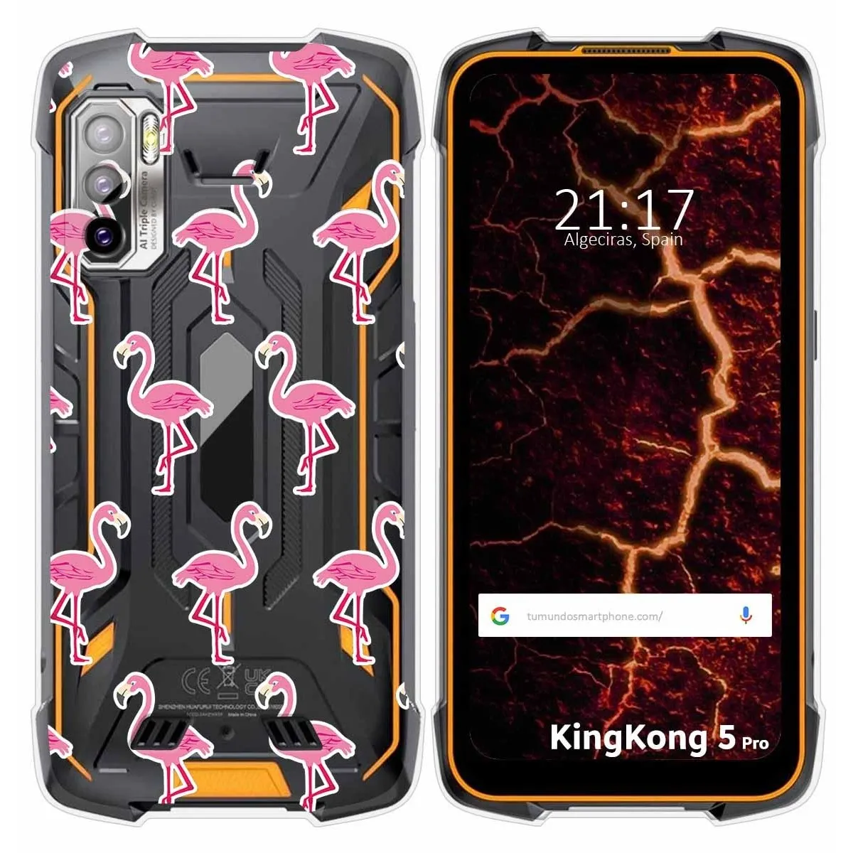 Funda Silicona Transparente para Cubot King Kong 5 Pro diseño Flamenco Dibujos