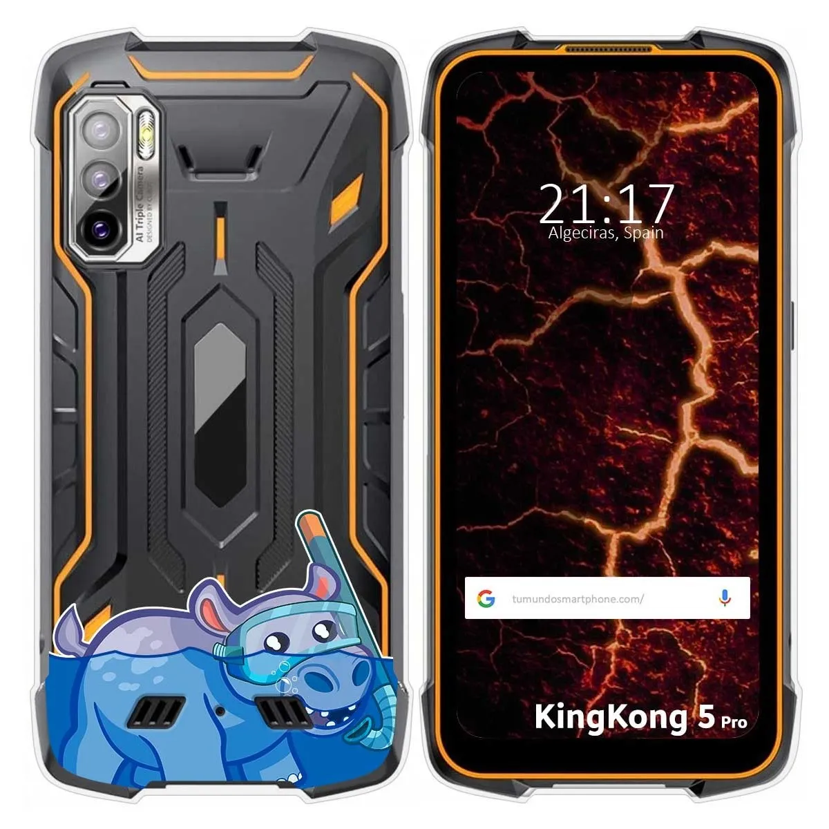 Funda Silicona Transparente para Cubot King Kong 5 Pro diseño Hipo Dibujos