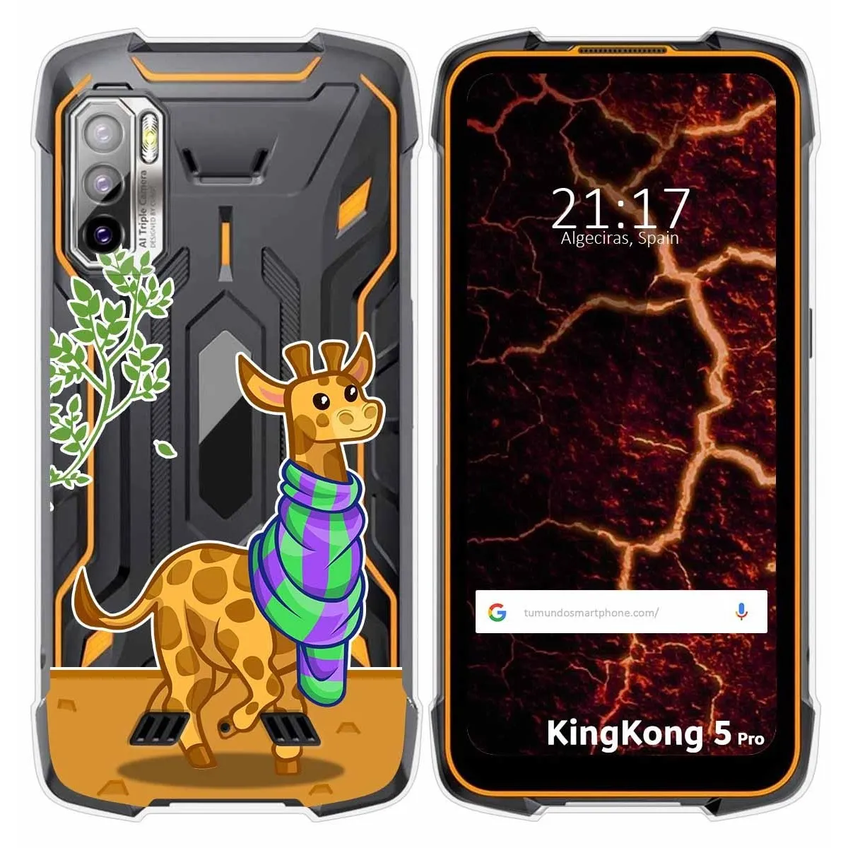 Funda Silicona Transparente para Cubot King Kong 5 Pro diseño Jirafa Dibujos