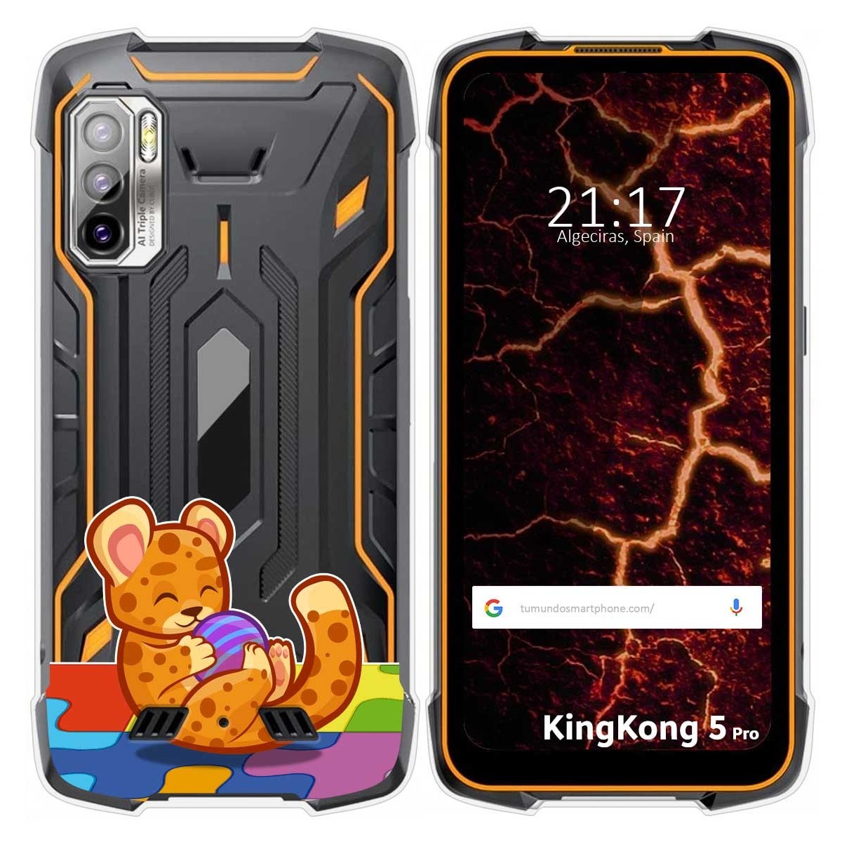 Funda Silicona Transparente para Cubot King Kong 5 Pro diseño Leopardo Dibujos