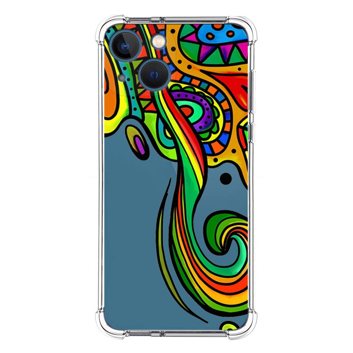 Funda Silicona Antigolpes compatible con Iphone 13 Mini (5.4) diseño Colores Dibujos