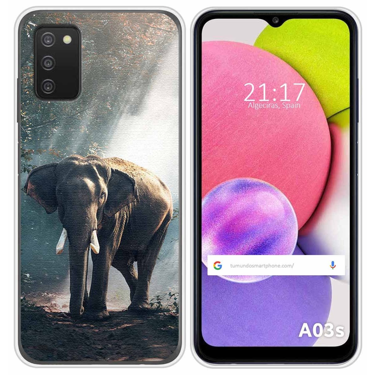 Funda Silicona para Samsung Galaxy A03s diseño Elefante Dibujos