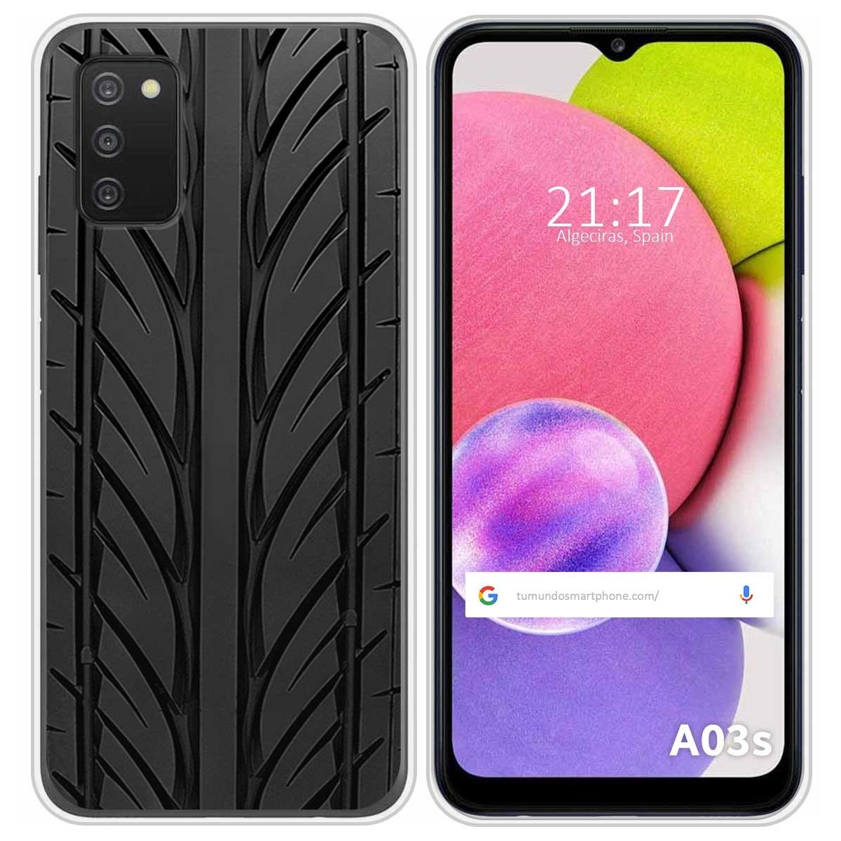 Funda Silicona para Samsung Galaxy A03s diseño Neumatico Dibujos