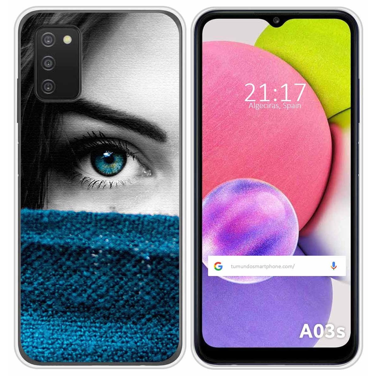 Funda Silicona para Samsung Galaxy A03s diseño Ojo Dibujos