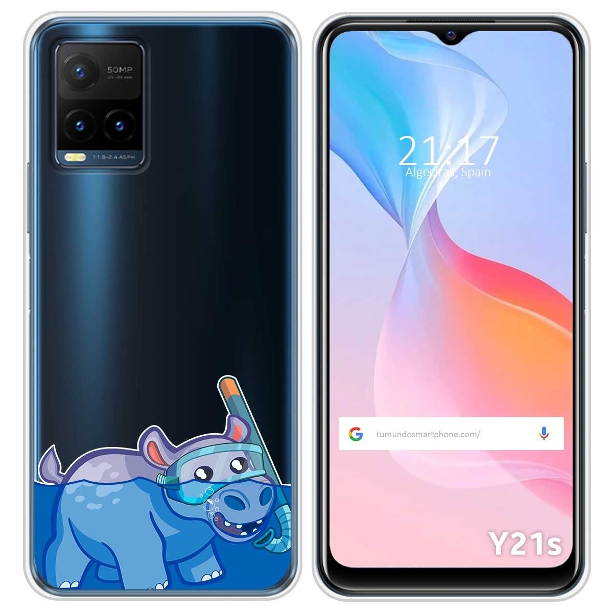 Funda Silicona Transparente para Vivo Y21 / Y21s / Y33s diseño Hipo Dibujos