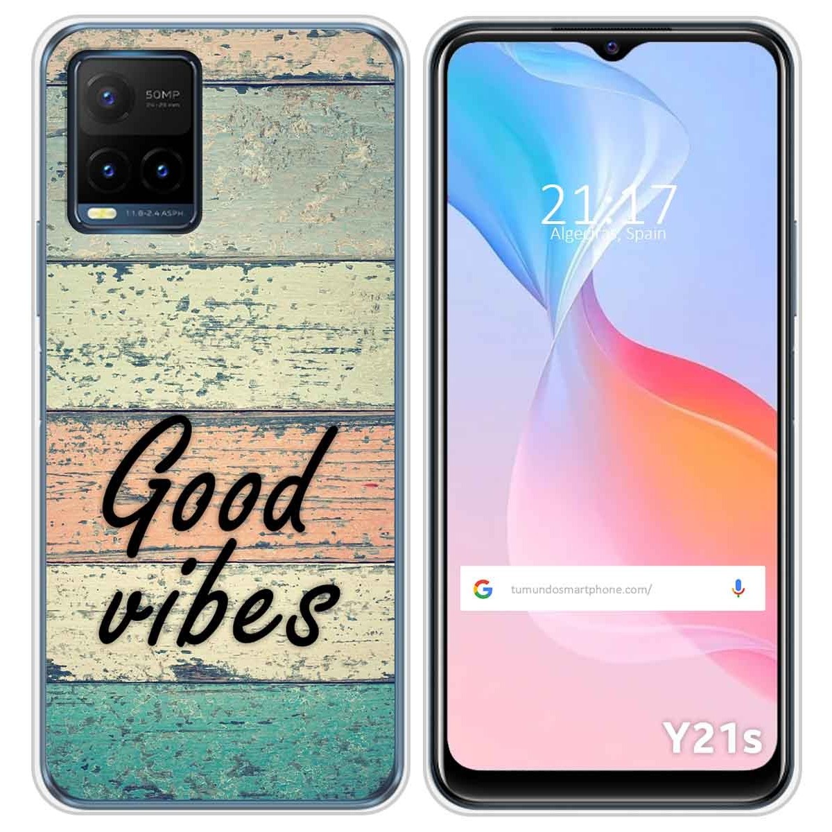 Funda Silicona para Vivo Y21 / Y21s / Y33s diseño Madera 01 Dibujos