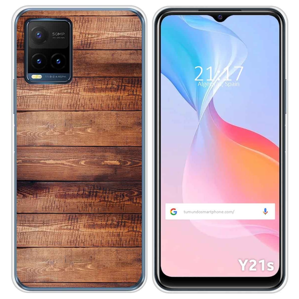 Funda Silicona para Vivo Y21 / Y21s / Y33s diseño Madera 02 Dibujos