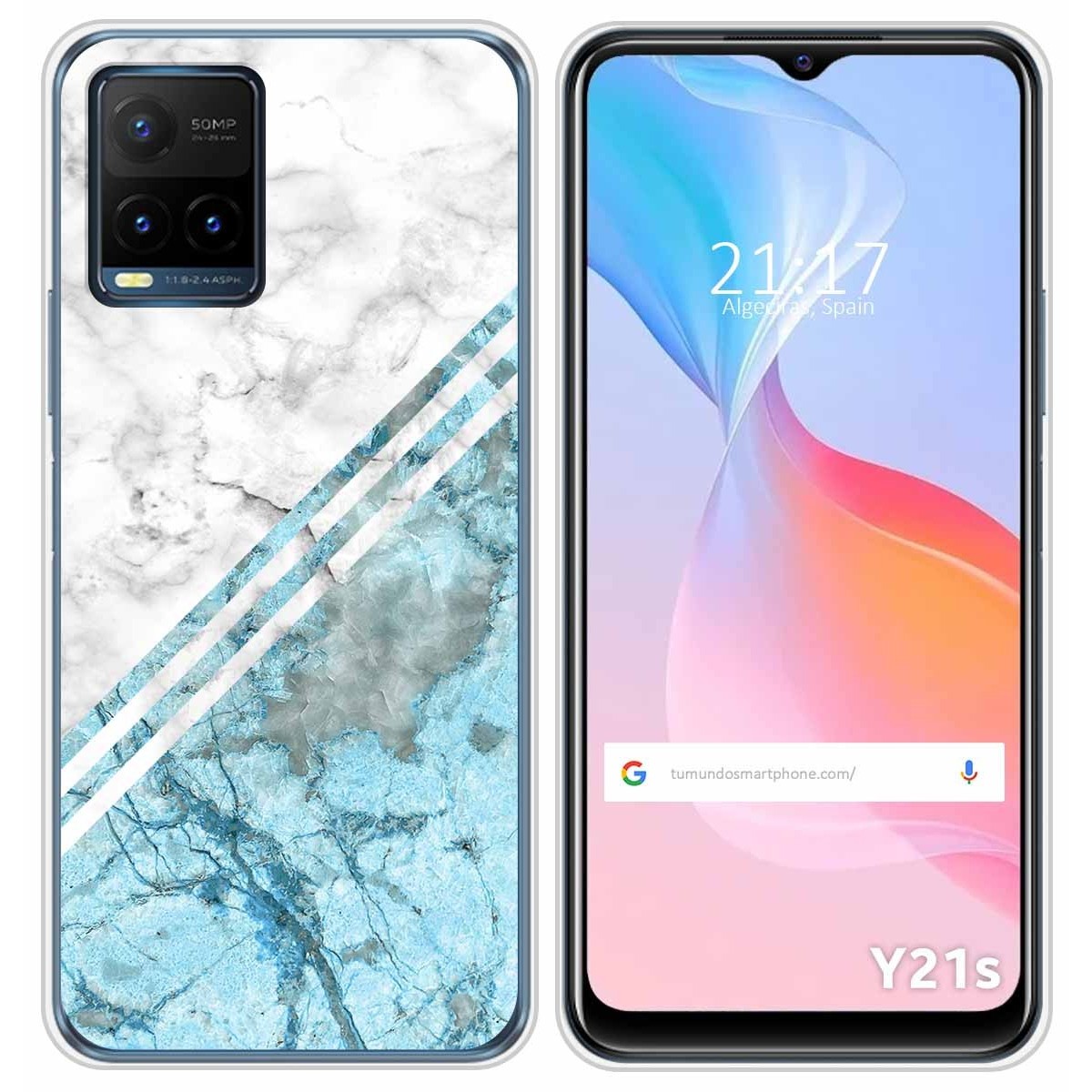 Funda Silicona para Vivo Y21 / Y21s / Y33s diseño Mármol 02 Dibujos