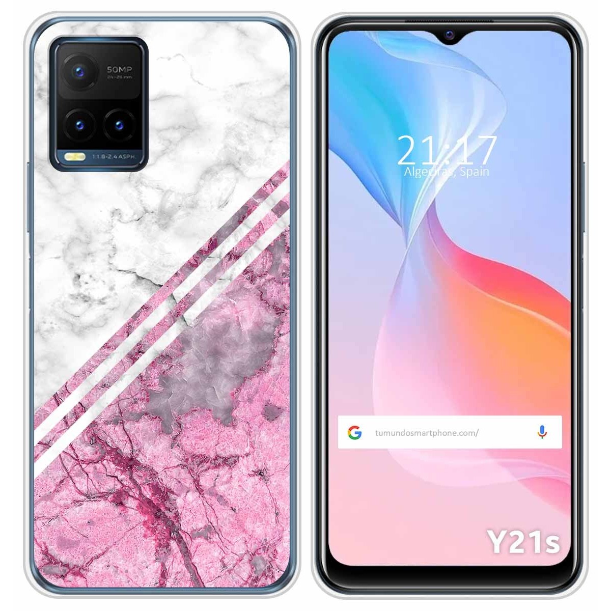 Funda Silicona para Vivo Y21 / Y21s / Y33s diseño Mármol 03 Dibujos