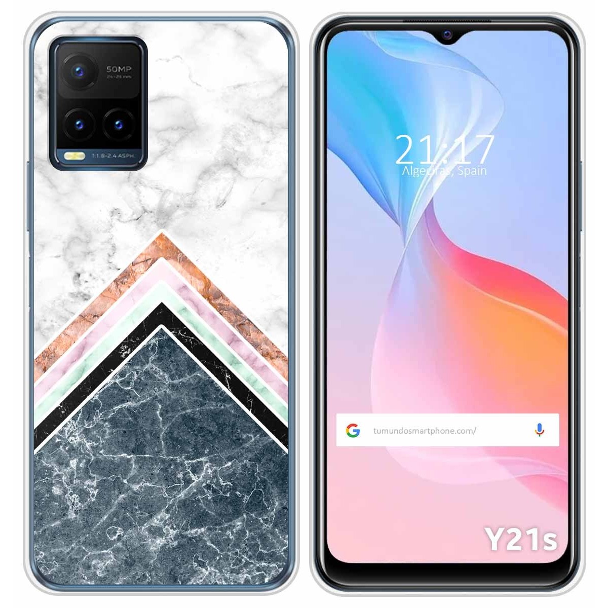 Funda Silicona para Vivo Y21 / Y21s / Y33s diseño Mármol 05 Dibujos