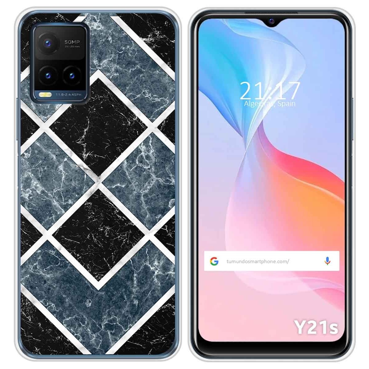 Funda Silicona para Vivo Y21 / Y21s / Y33s diseño Mármol 06 Dibujos