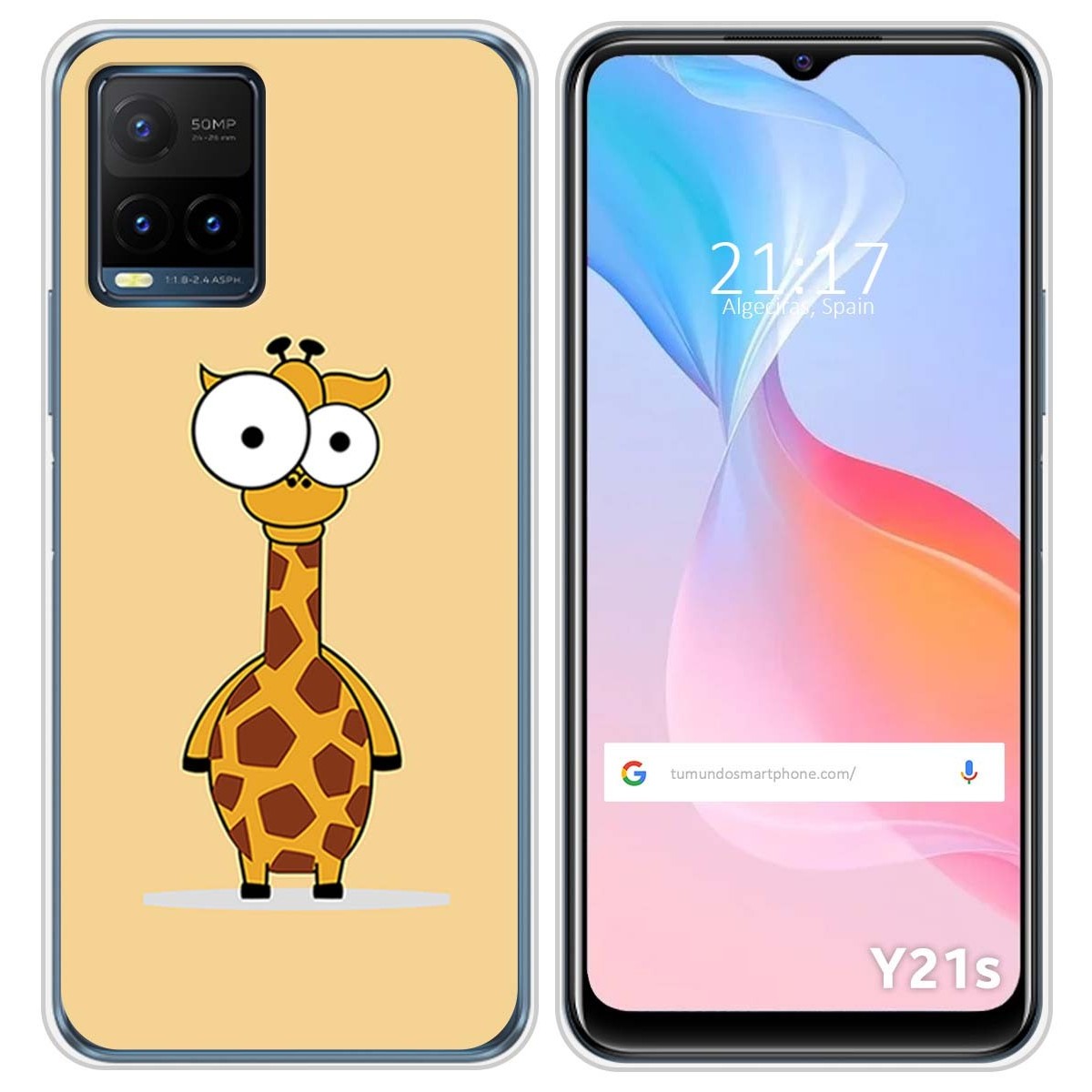 Funda Silicona para Vivo Y21 / Y21s / Y33s diseño Jirafa Dibujos