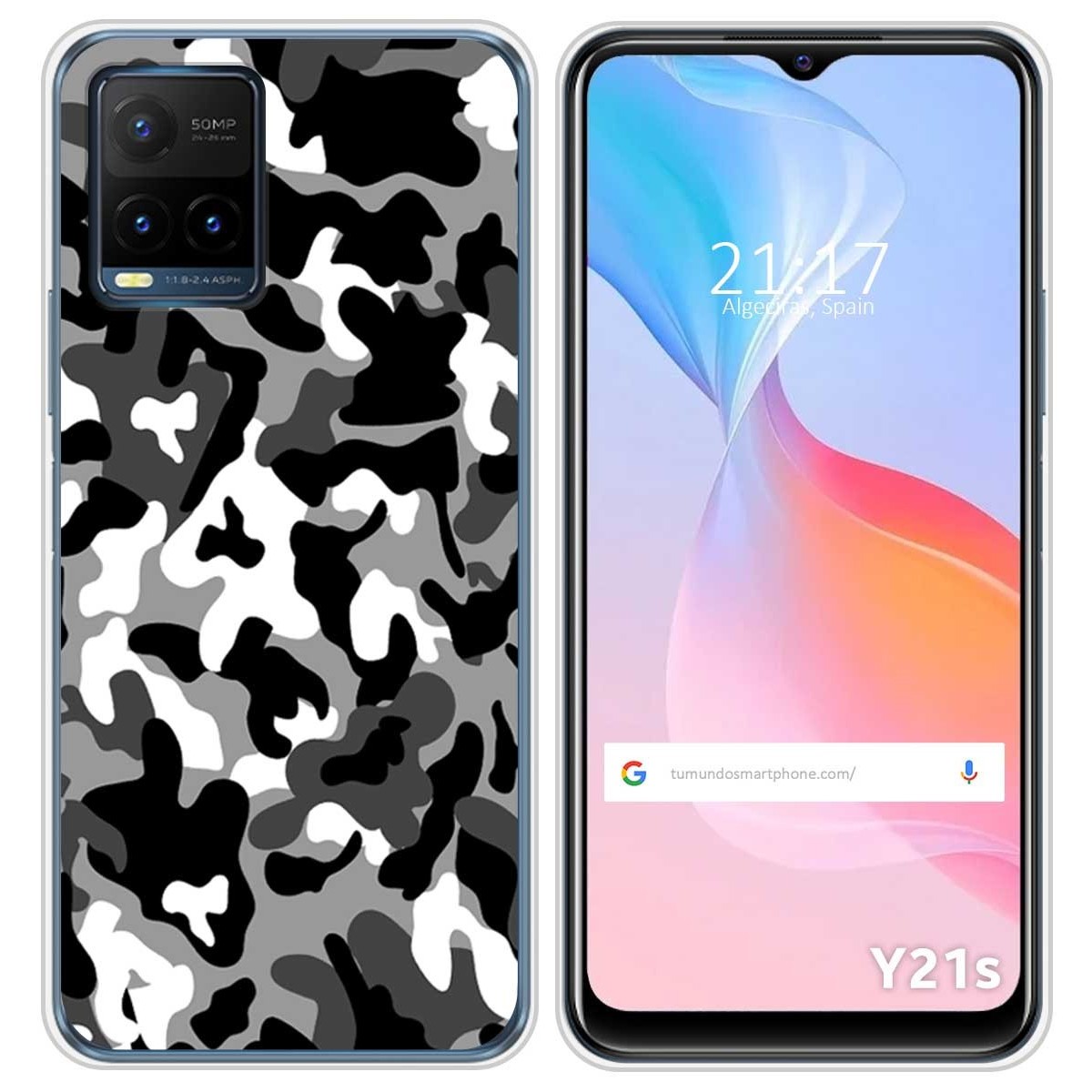 Funda Silicona para Vivo Y21 / Y21s / Y33s diseño Snow Camuflaje Dibujos