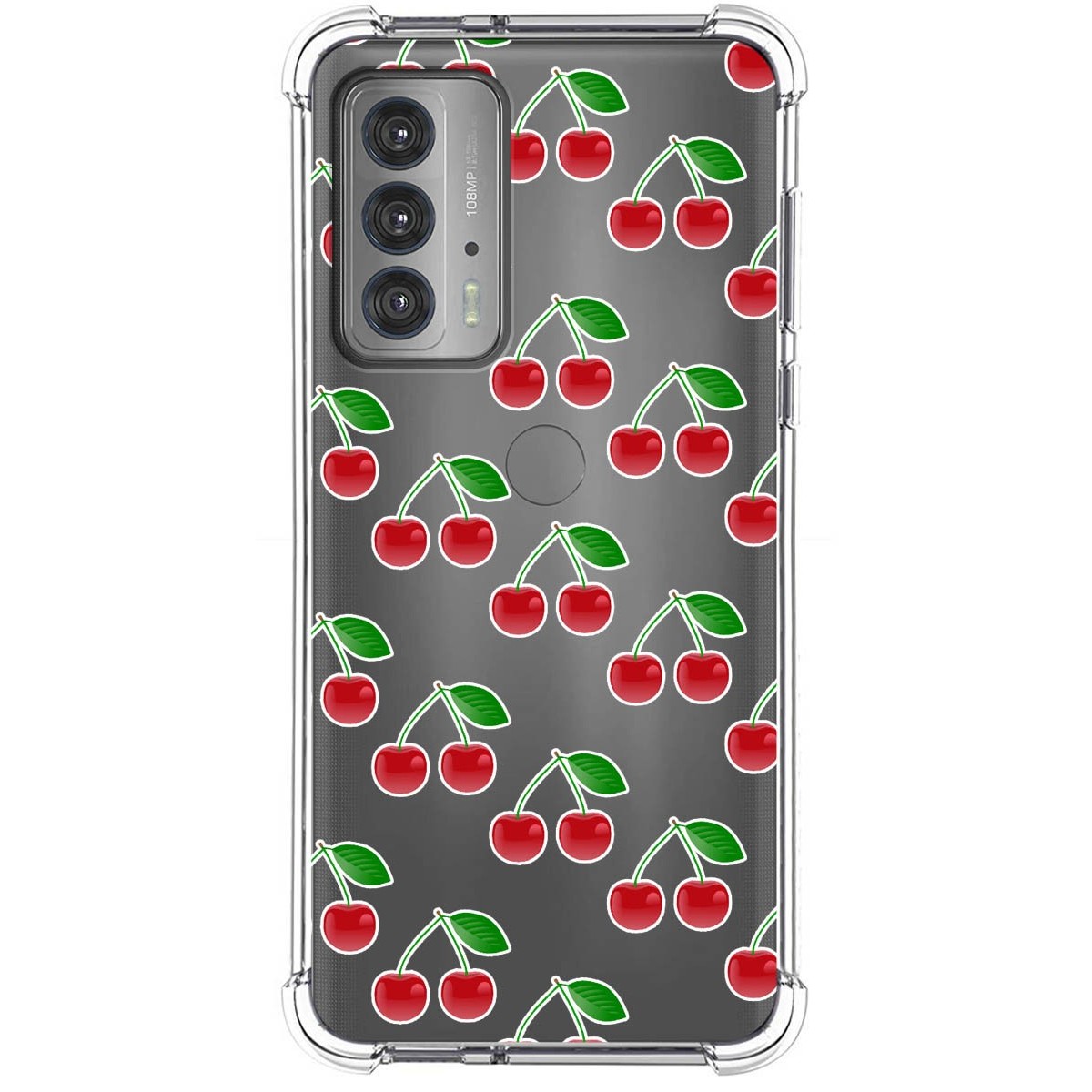 Funda Silicona Antigolpes para Motorola Edge 20 diseño Cerezas Dibujos