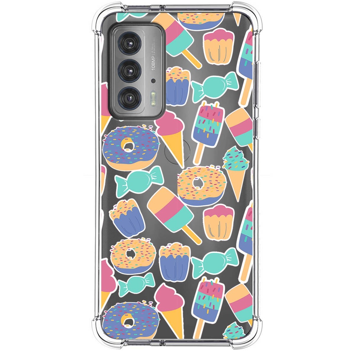 Funda Silicona Antigolpes para Motorola Edge 20 diseño Dulces 02 Dibujos