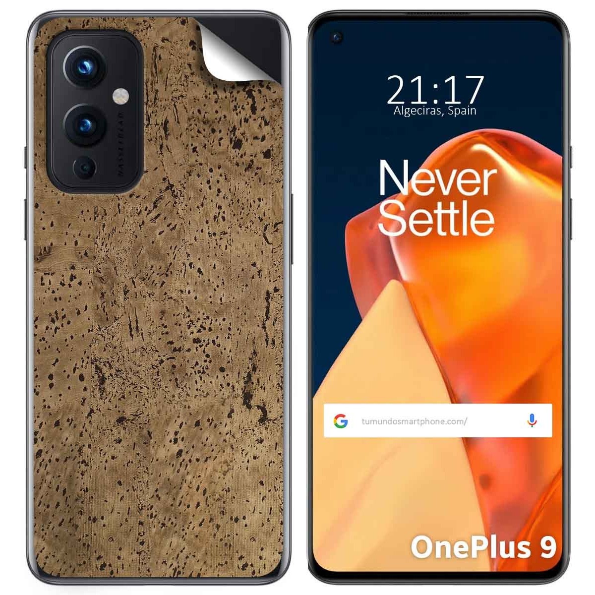 Pegatina Vinilo Autoadhesiva Textura Corcho para OnePlus 9 5G