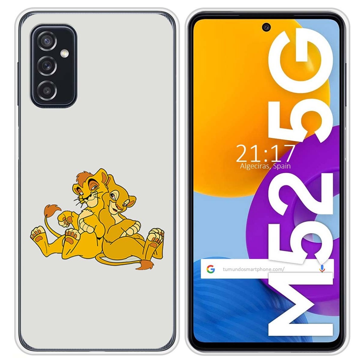 Funda Silicona para Samsung Galaxy M52 5G diseño Leones Dibujos