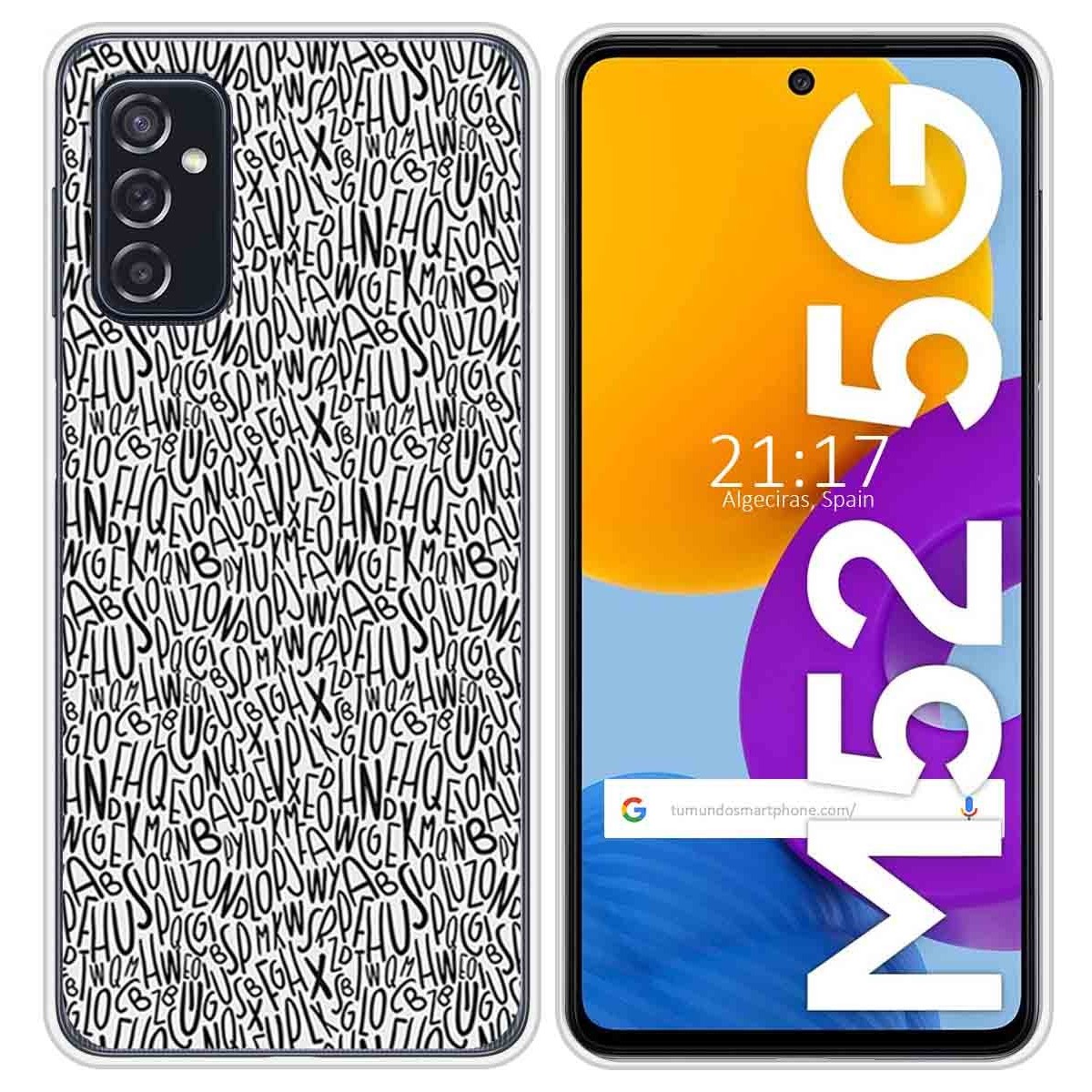 Funda Silicona para Samsung Galaxy M52 5G diseño Letras Dibujos