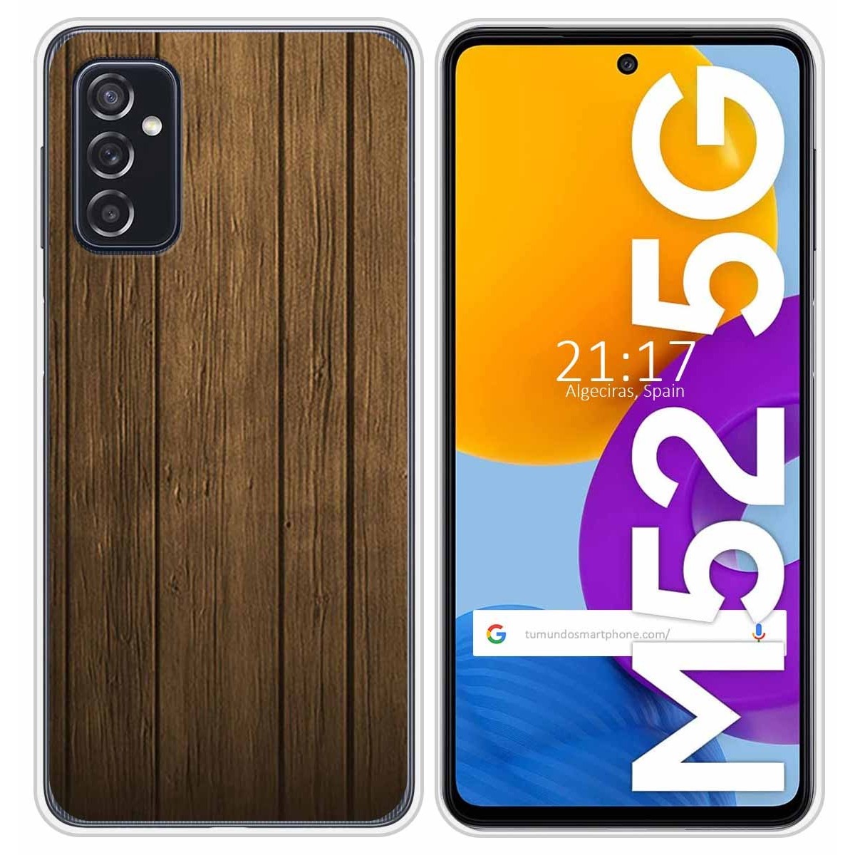 Funda Silicona para Samsung Galaxy M52 5G diseño Madera Dibujos