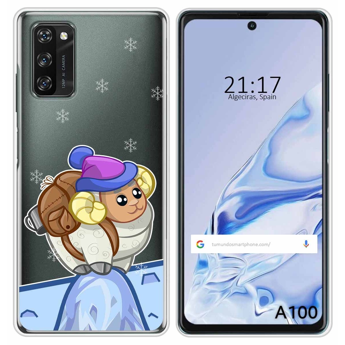 Funda Silicona Transparente para Blackview A100 diseño Cabra Dibujos