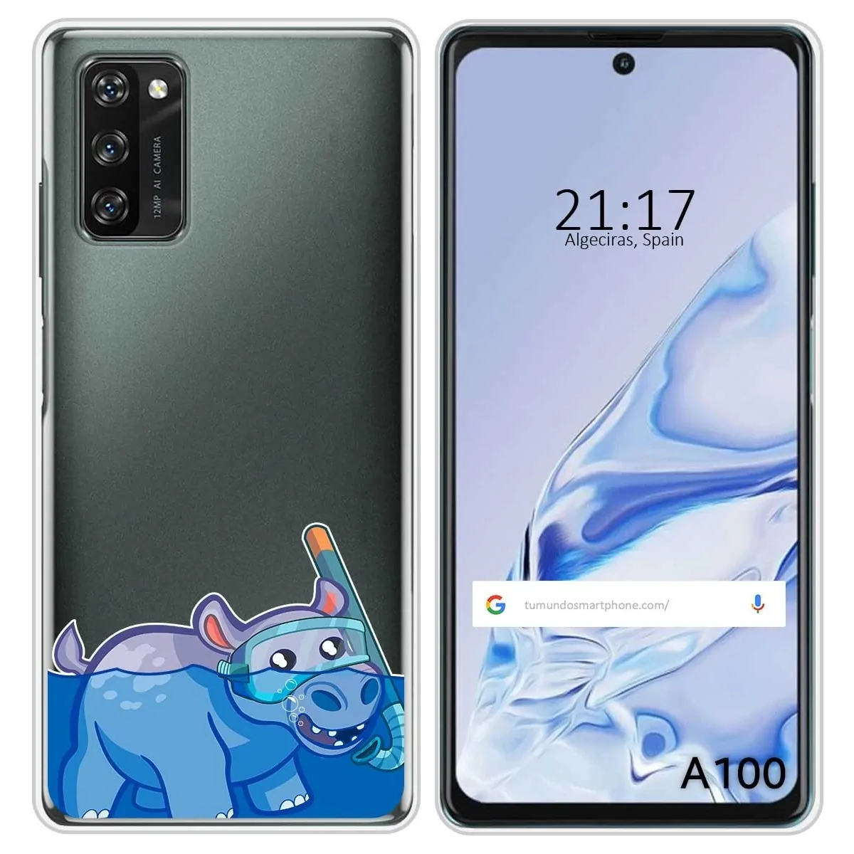 Funda Silicona Transparente para Blackview A100 diseño Hipo Dibujos