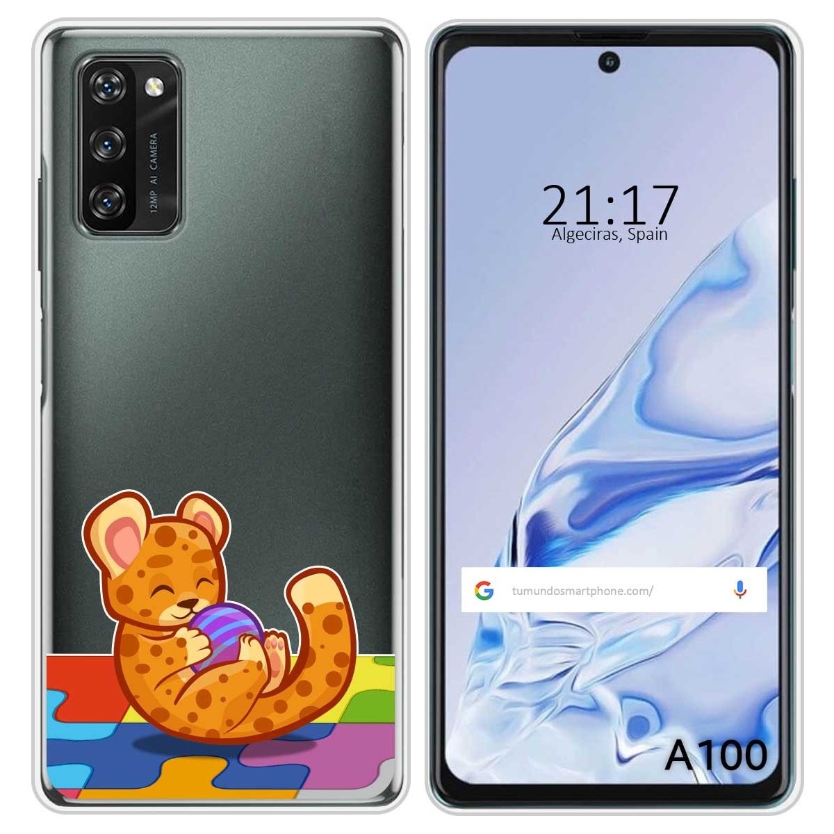 Funda Silicona Transparente para Blackview A100 diseño Leopardo Dibujos