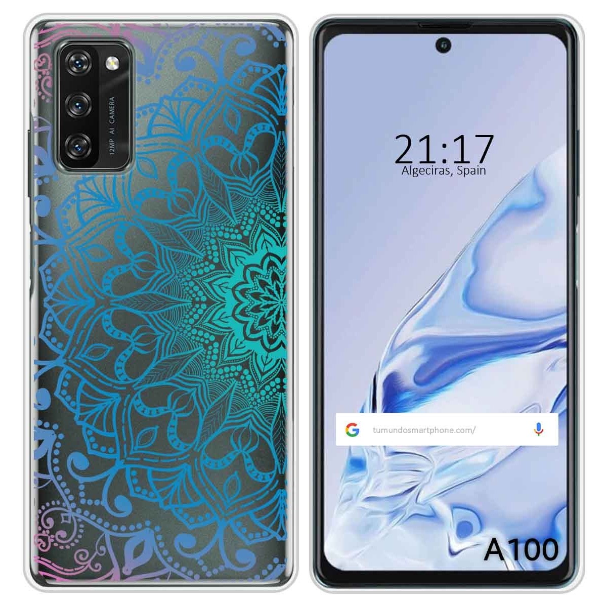 Funda Silicona Transparente para Blackview A100 diseño Mandala Dibujos