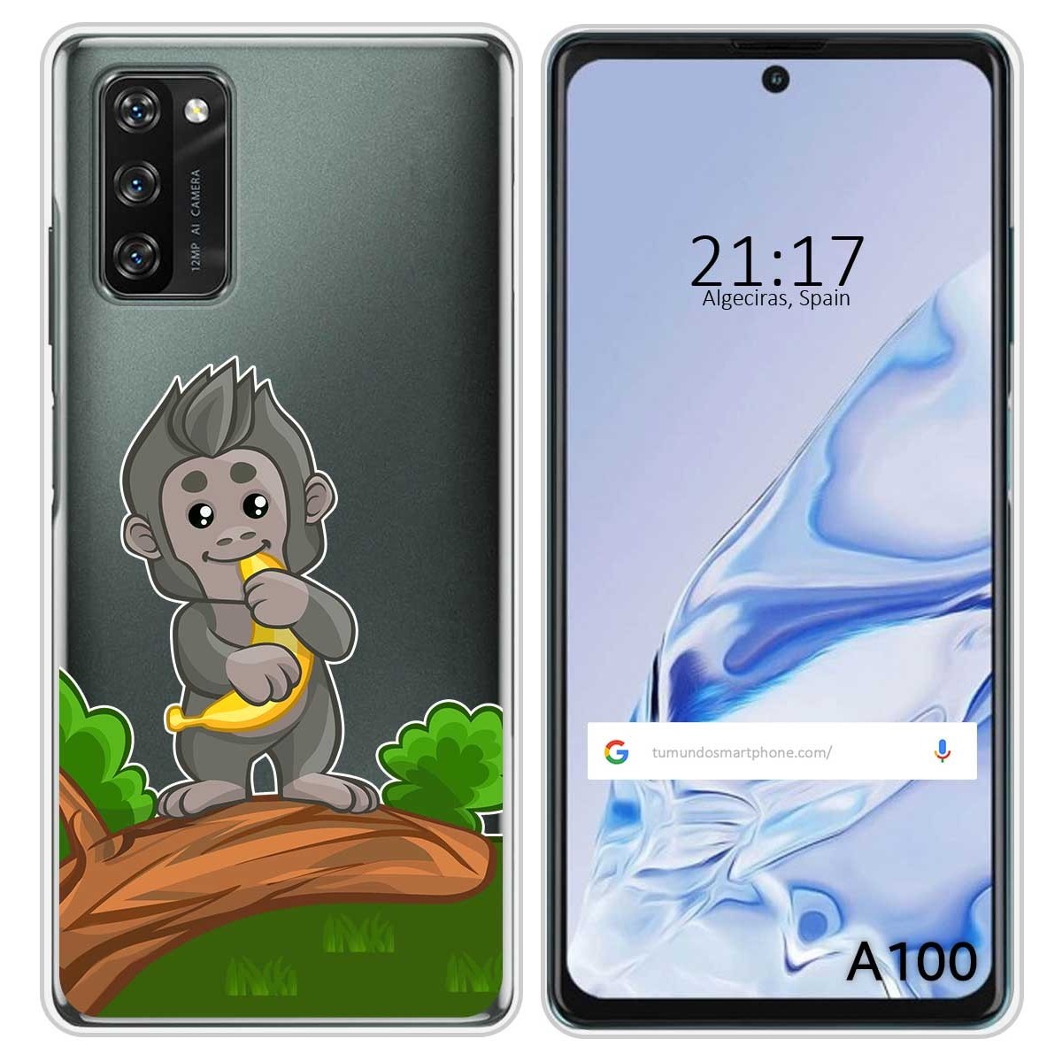 Funda Silicona Transparente para Blackview A100 diseño Mono Dibujos