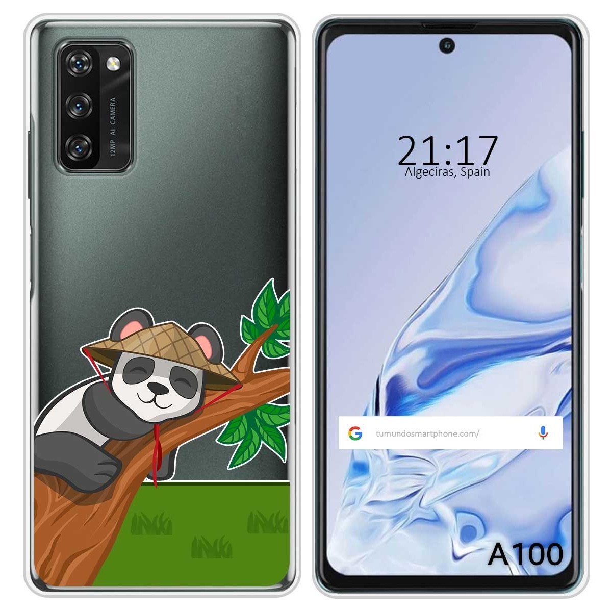 Funda Silicona Transparente para Blackview A100 diseño Panda Dibujos