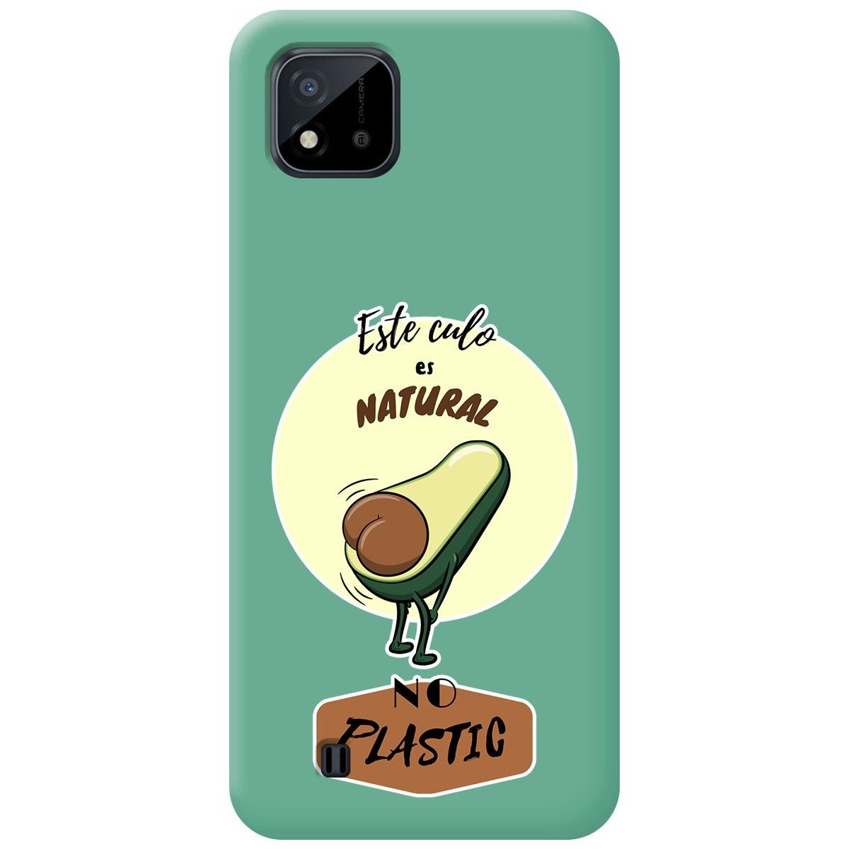 Funda Silicona Líquida Verde para Realme C11 2021 diseño Culo Natural Dibujos