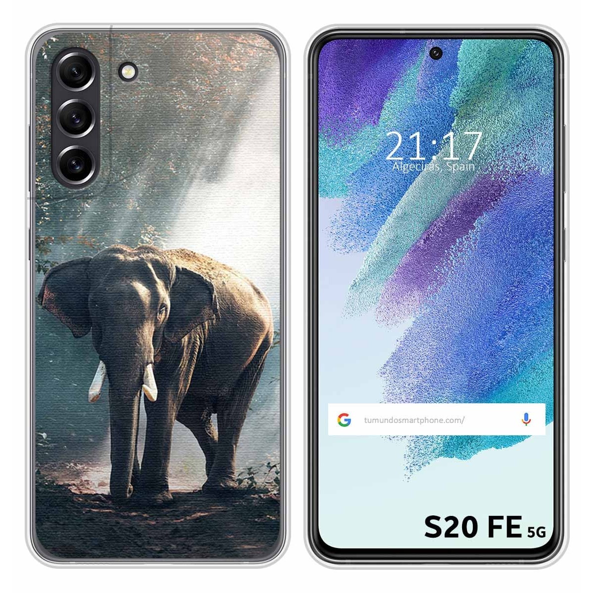 Funda Silicona para Samsung Galaxy S21 FE 5G diseño Elefante Dibujos