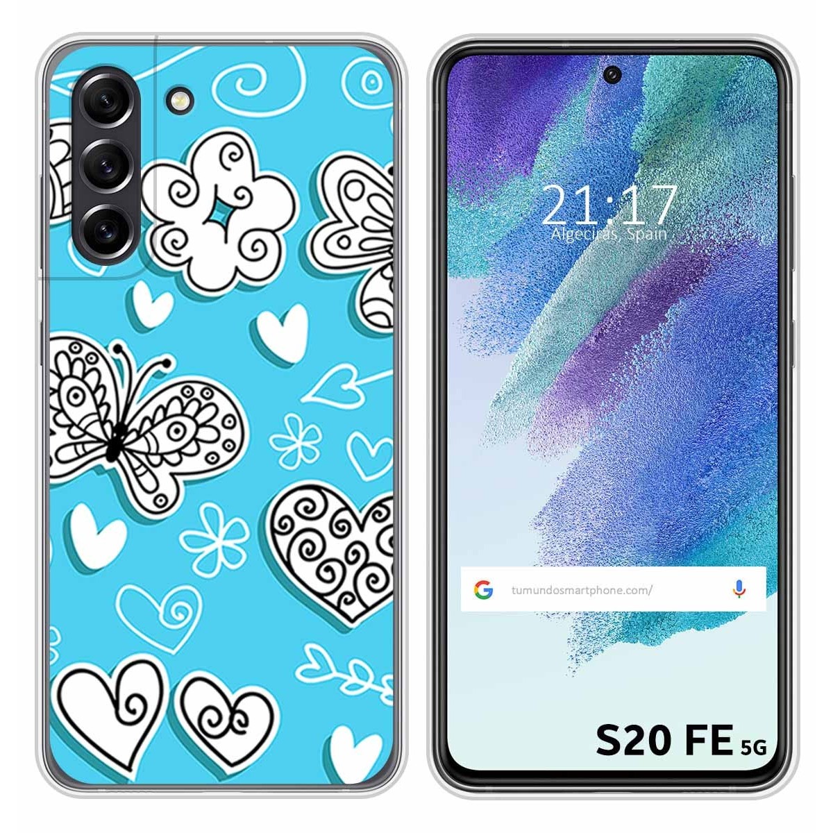 Funda Silicona para Samsung Galaxy S21 FE 5G diseño Mariposas Dibujos