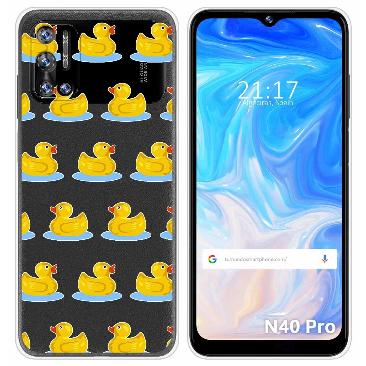 Funda Silicona Transparente para Doogee N40 Pro diseño Pato Dibujos