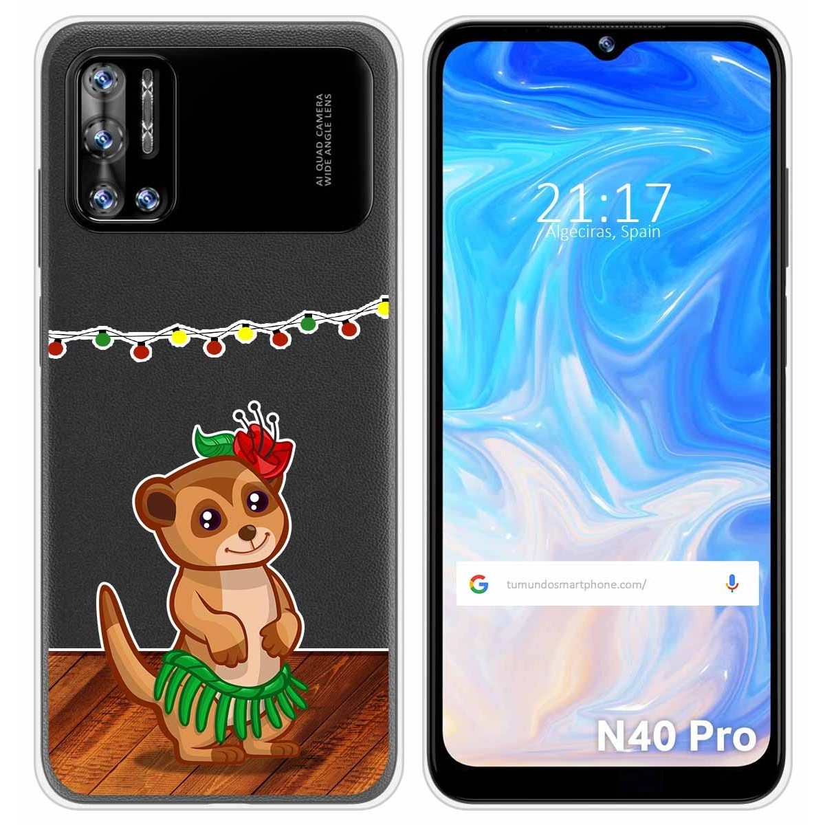 Funda Silicona Transparente para Doogee N40 Pro diseño Suricata Dibujos