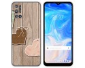 Funda Silicona para Doogee N40 Pro diseño Corazones Madera Dibujos