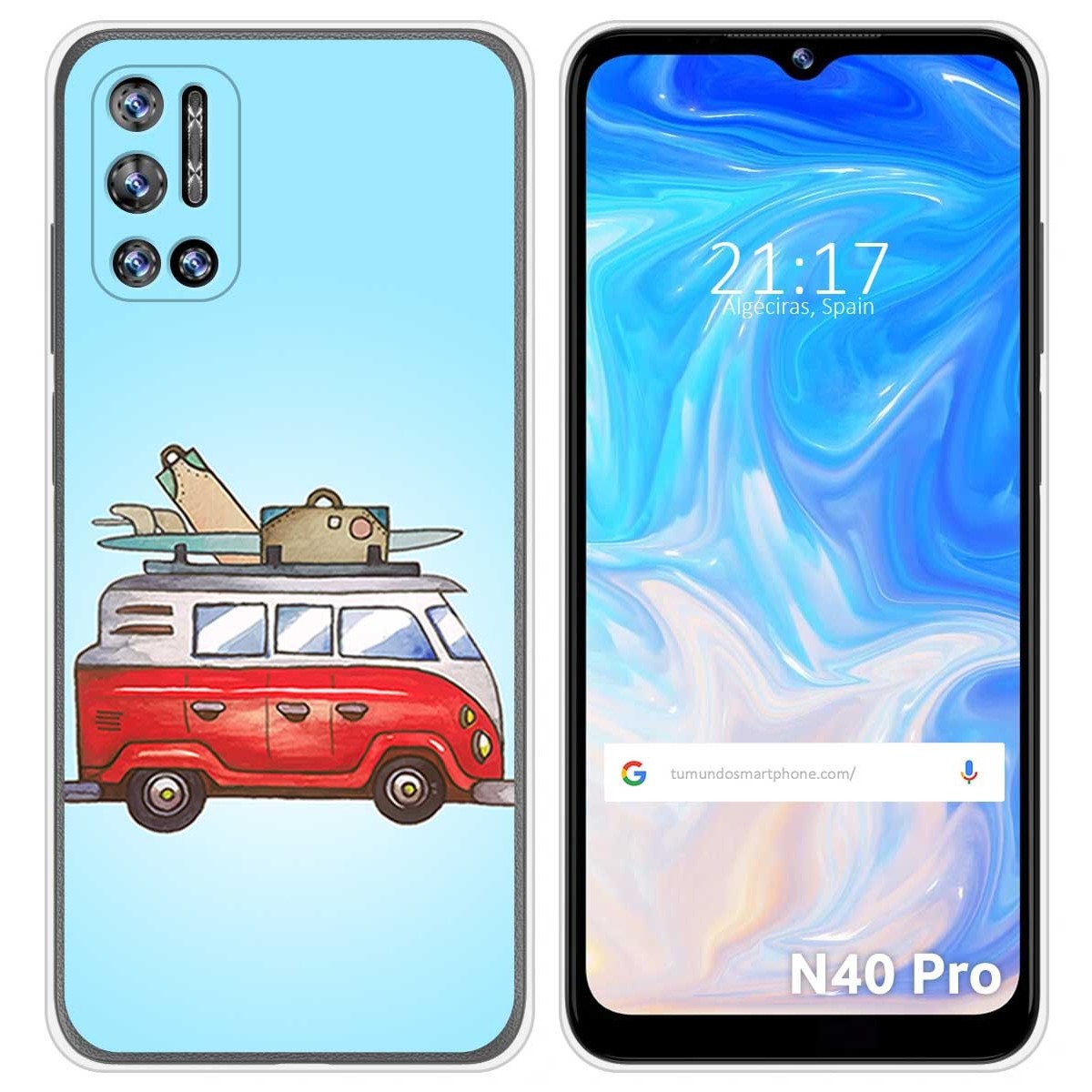 Funda Silicona para Doogee N40 Pro diseño Furgoneta Dibujos