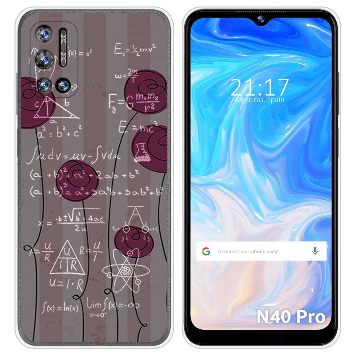 Funda Silicona para Doogee N40 Pro diseño Flores Vintage Dibujos