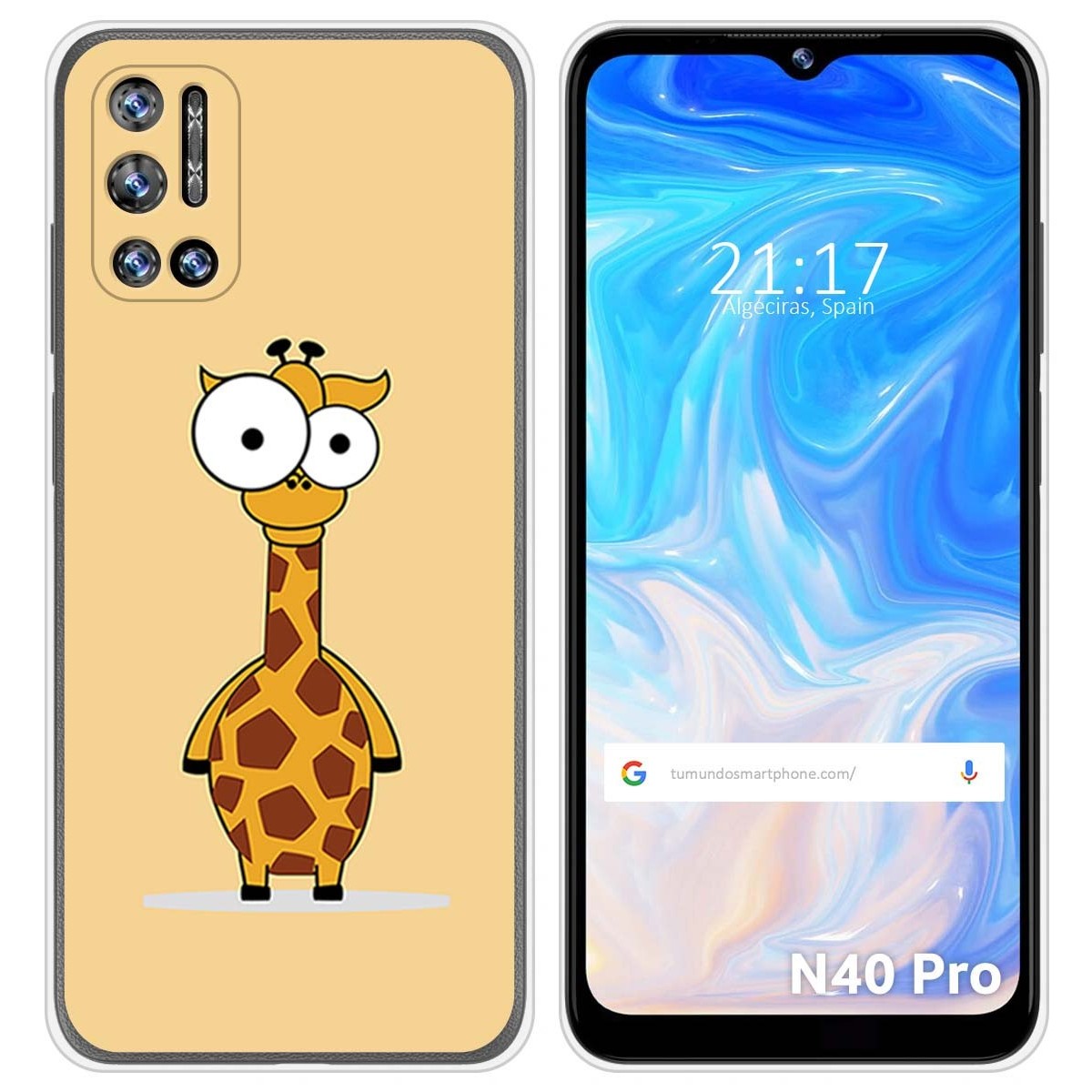 Funda Silicona para Doogee N40 Pro diseño Jirafa Dibujos