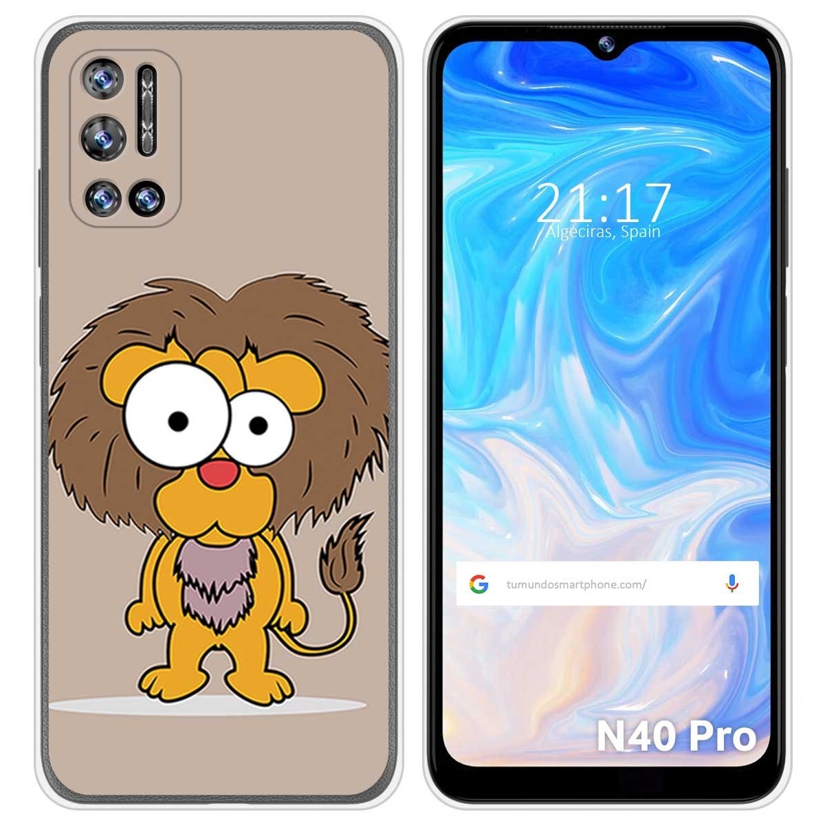 Funda Silicona para Doogee N40 Pro diseño Leon Dibujos