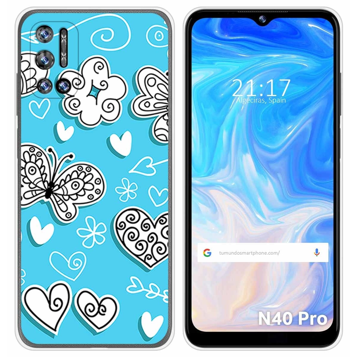 Funda Silicona para Doogee N40 Pro diseño Mariposas Dibujos