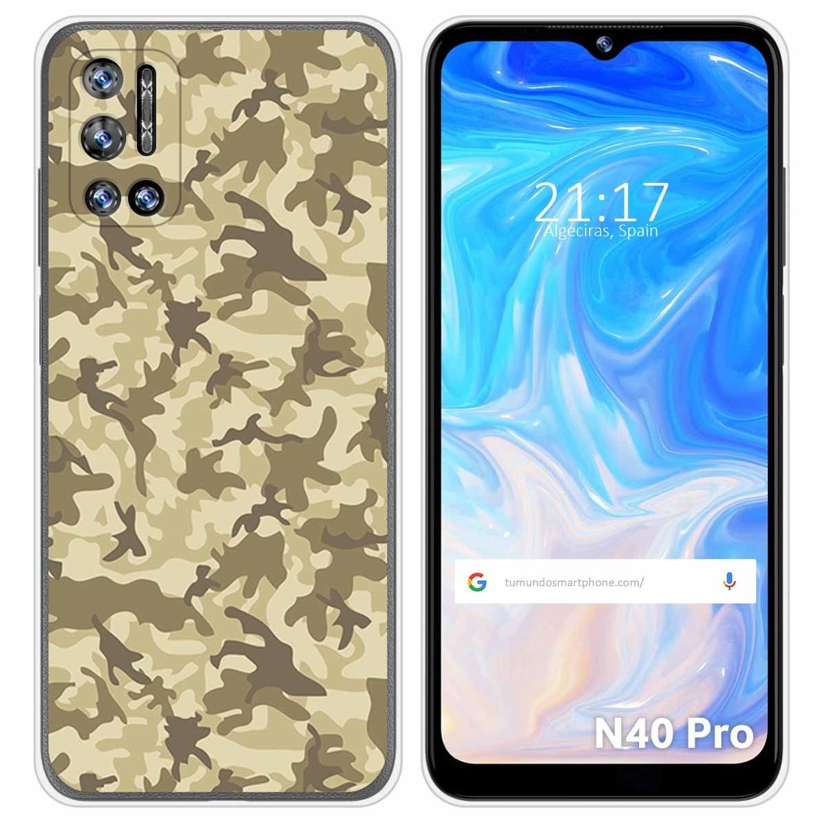 Funda Silicona para Doogee N40 Pro diseño Sand Camuflaje Dibujos