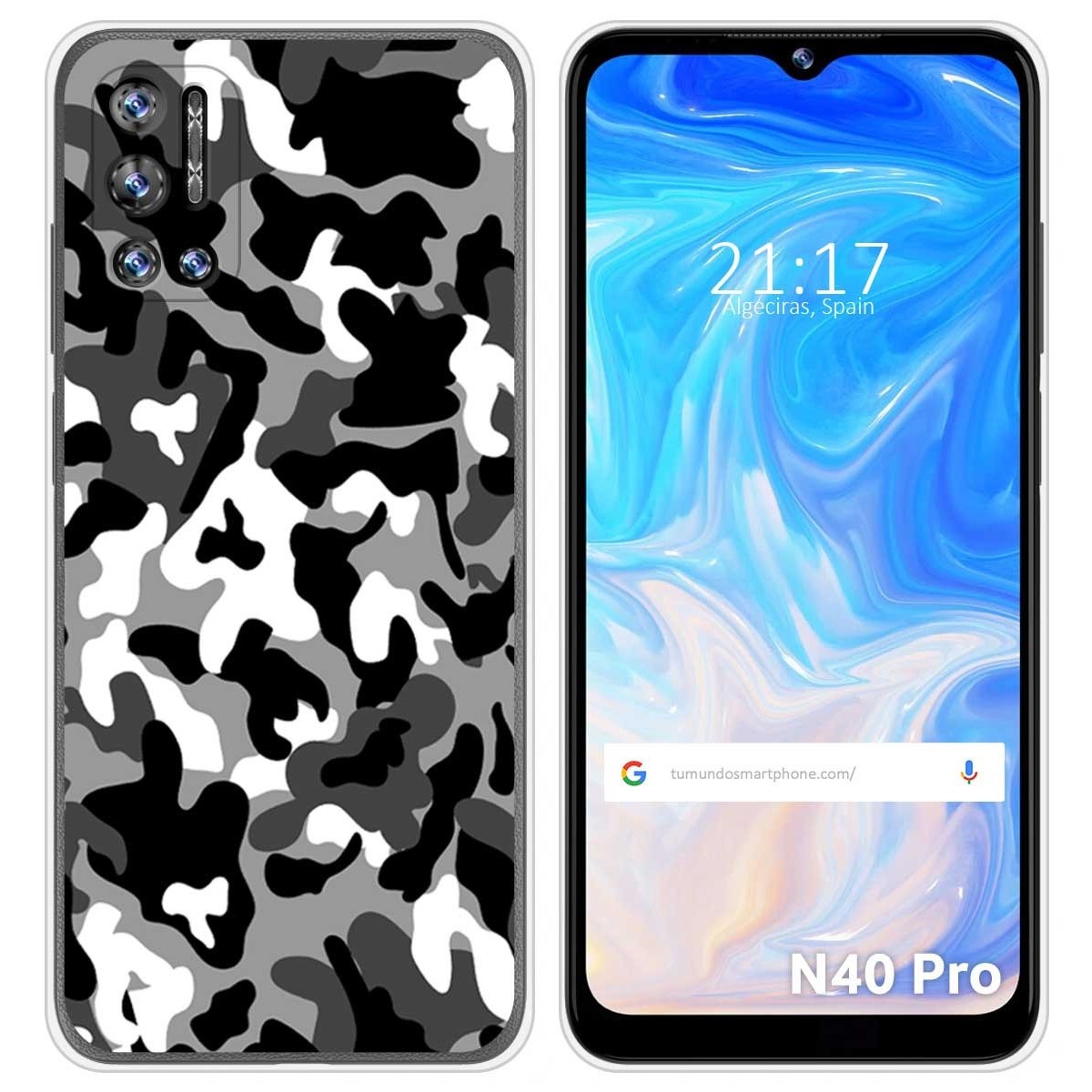 Funda Silicona para Doogee N40 Pro diseño Snow Camuflaje Dibujos