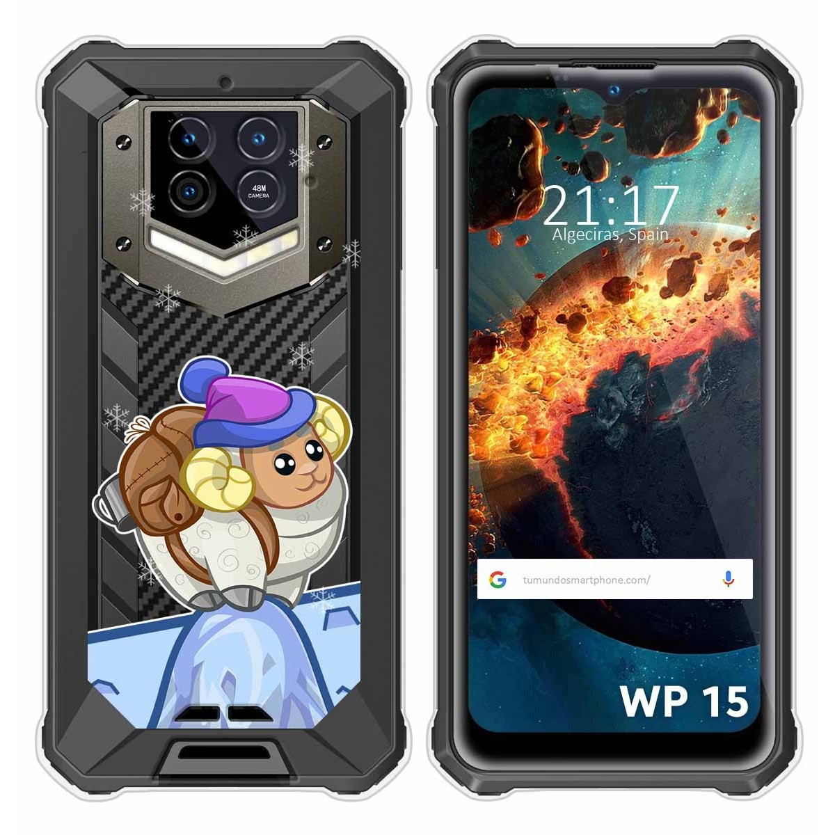 Funda Silicona Transparente para Oukitel WP15 diseño Cabra Dibujos