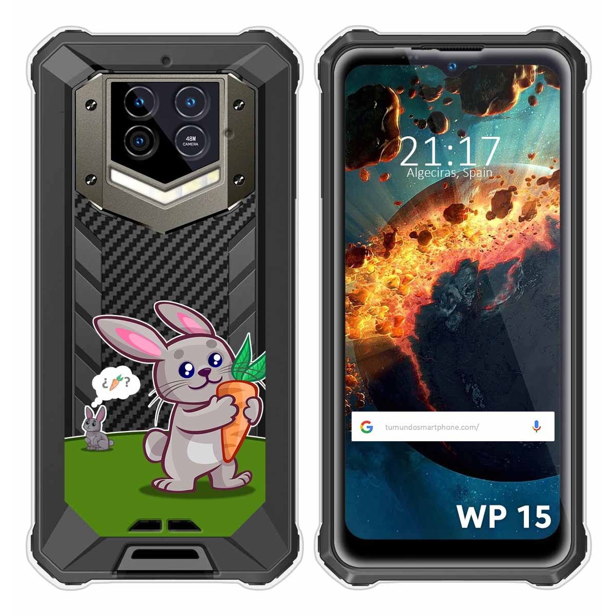 Funda Silicona Transparente para Oukitel WP15 diseño Conejo Dibujos